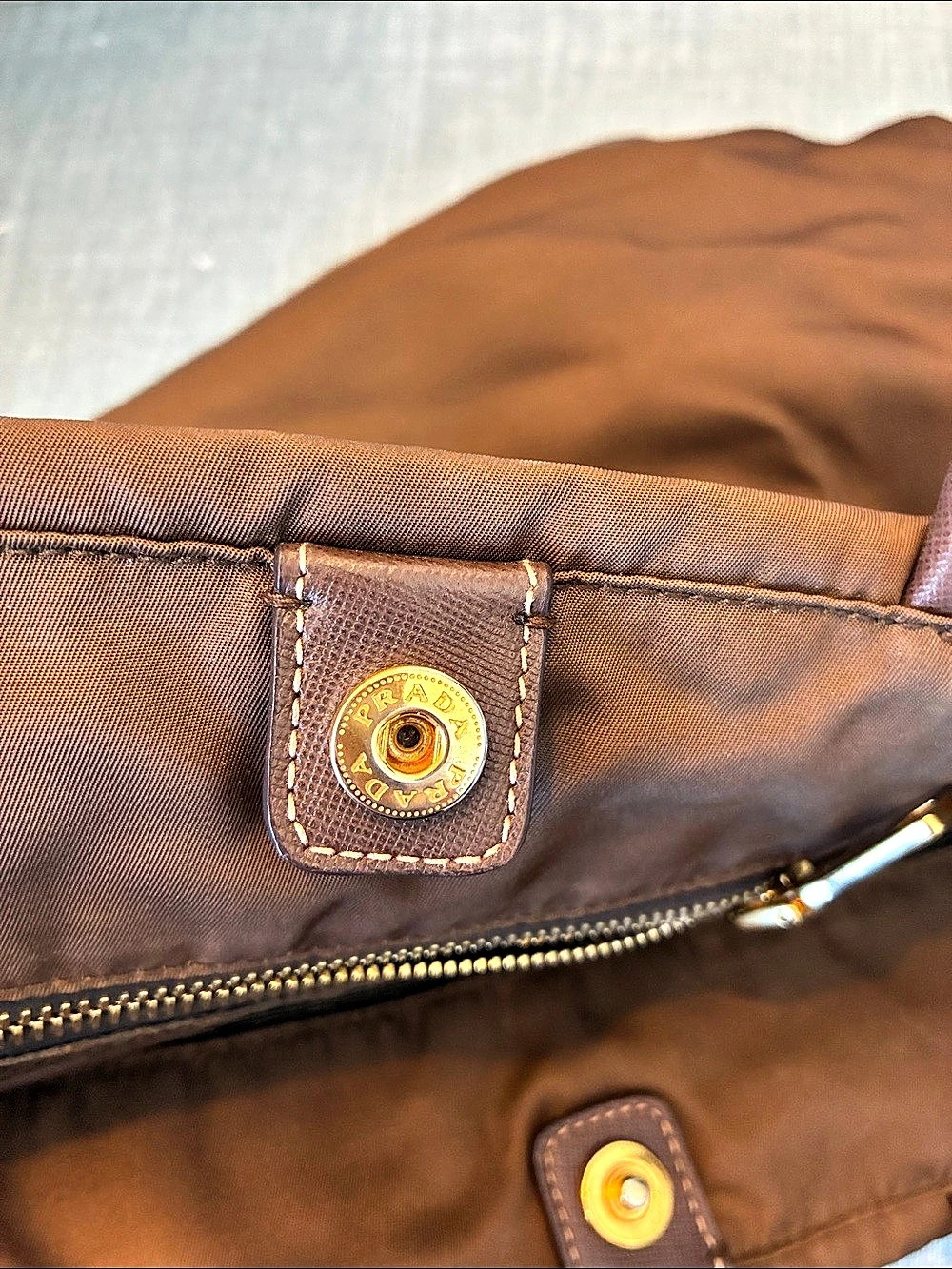 Prada Nylon Tote Bag Brown - Picture 8 of 8